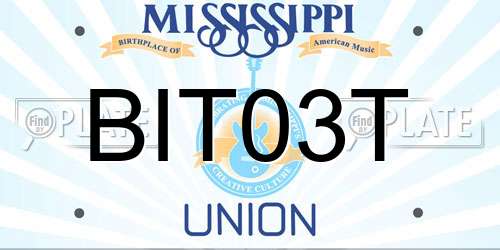BIT03T Mississippi License Plate