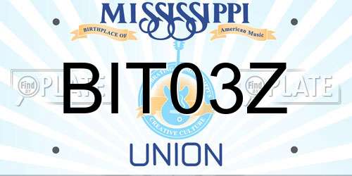 BIT03Z Mississippi License Plate