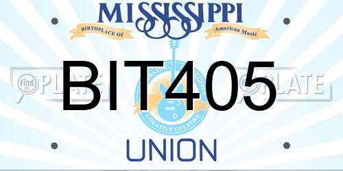BIT405 Mississippi License Plate