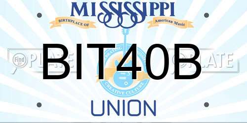 BIT40B Mississippi License Plate