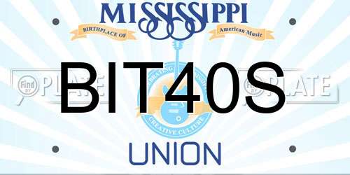 BIT40S Mississippi License Plate