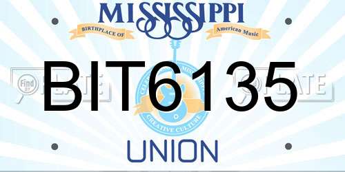 BIT6135 Mississippi License Plate