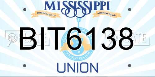 BIT6138 Mississippi License Plate