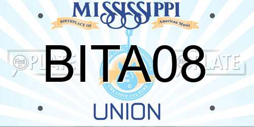 BITA08 Mississippi License Plate