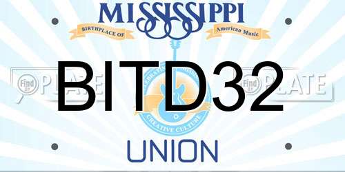 BITD32 Mississippi License Plate