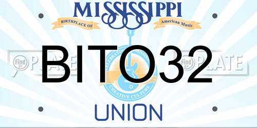 BITO32 Mississippi License Plate