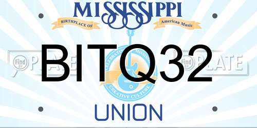 BITQ32 Mississippi License Plate