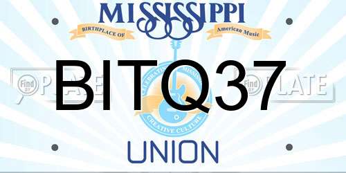 BITQ37 Mississippi License Plate