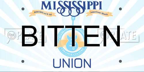BITTEN Mississippi License Plate