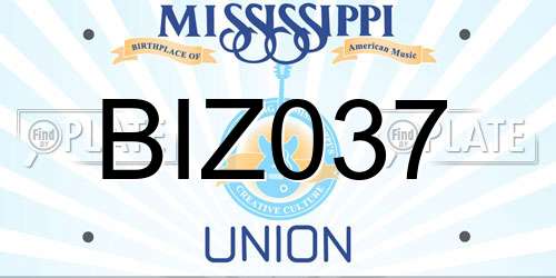BIZ037 Mississippi License Plate
