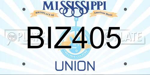 BIZ405 Mississippi License Plate