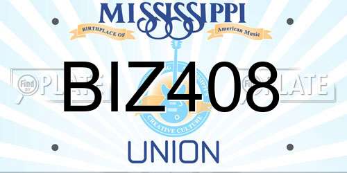 BIZ408 Mississippi License Plate