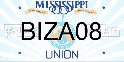 BIZA08 Mississippi License Plate