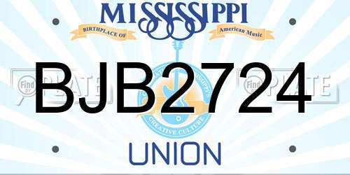 BJB2724 Mississippi License Plate