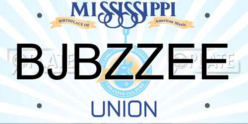BJBZZEE Mississippi License Plate