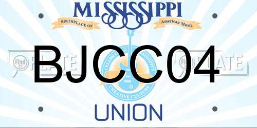 BJCC04 Mississippi License Plate