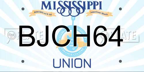 BJCH64 Mississippi License Plate