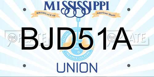 BJD51A Mississippi License Plate
