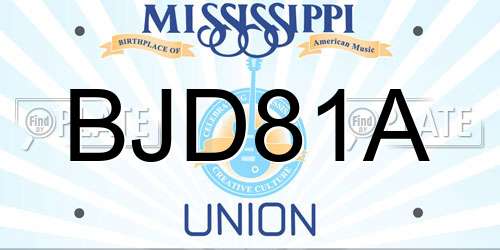 BJD81A Mississippi License Plate