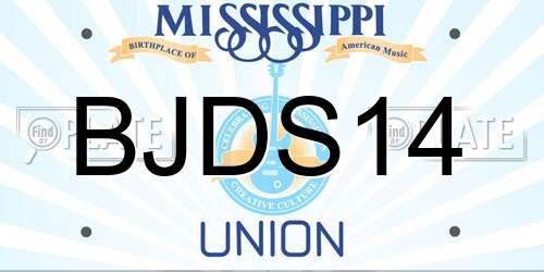 BJDS14 Mississippi License Plate
