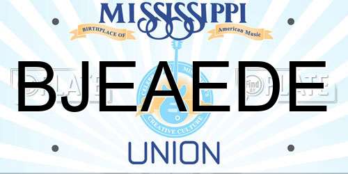 BJEAEDE Mississippi License Plate