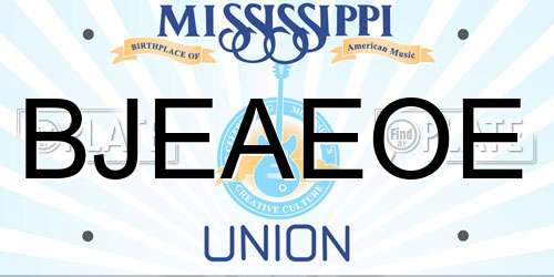 BJEAEOE Mississippi License Plate