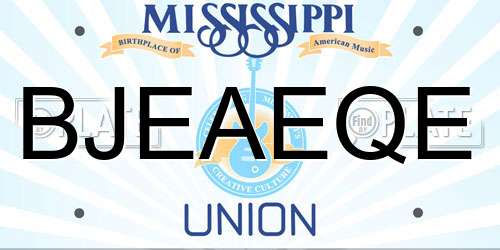 BJEAEQE Mississippi License Plate