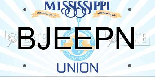 BJEEPN Mississippi License Plate