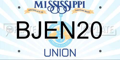 BJEN20 Mississippi License Plate