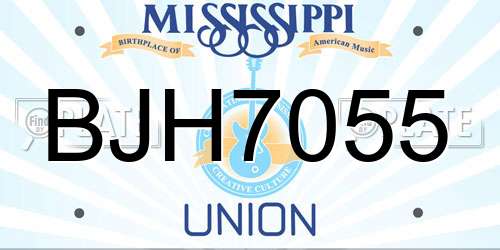 BJH7055 Mississippi License Plate