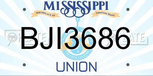 BJI3686 Mississippi License Plate