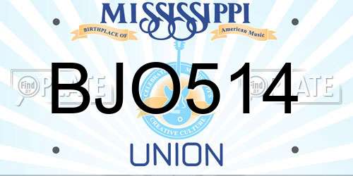 BJO514 Mississippi License Plate