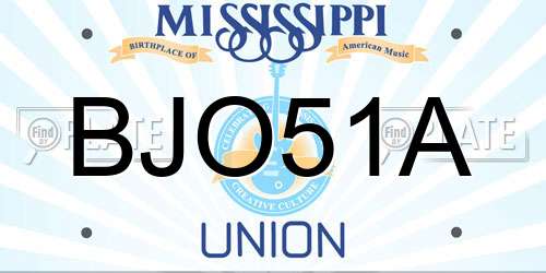 BJO51A Mississippi License Plate
