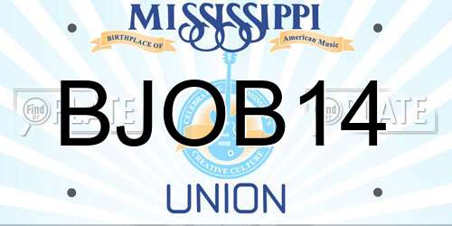 BJOB14 Mississippi License Plate