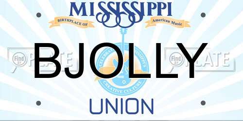 BJOLLY Mississippi License Plate