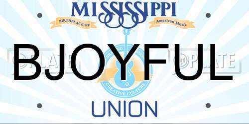 BJOYFUL Mississippi License Plate