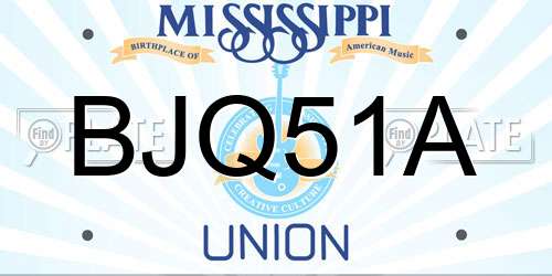 BJQ51A Mississippi License Plate