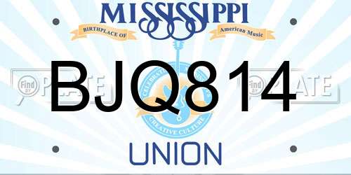 BJQ814 Mississippi License Plate