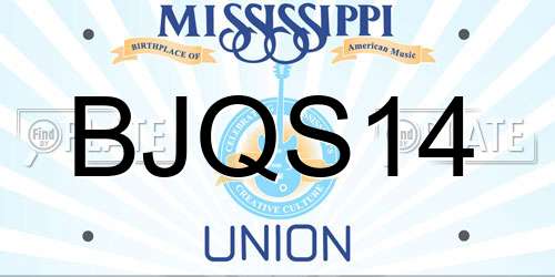 BJQS14 Mississippi License Plate