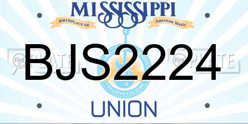 BJS2224 Mississippi License Plate