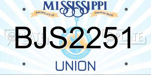 BJS2251 Mississippi License Plate