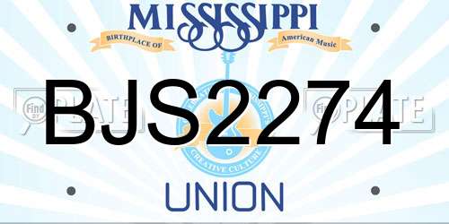BJS2274 Mississippi License Plate