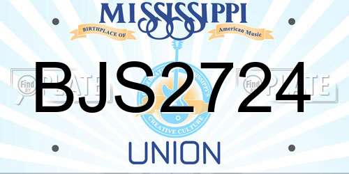 BJS2724 Mississippi License Plate