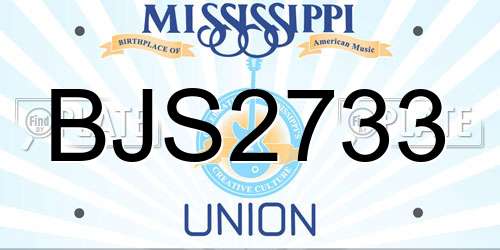 BJS2733 Mississippi License Plate