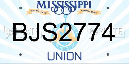BJS2774 Mississippi License Plate