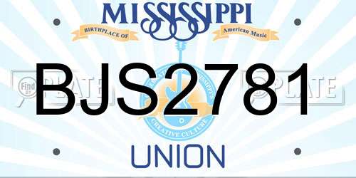 BJS2781 Mississippi License Plate