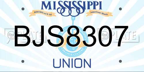 BJS8307 Mississippi License Plate