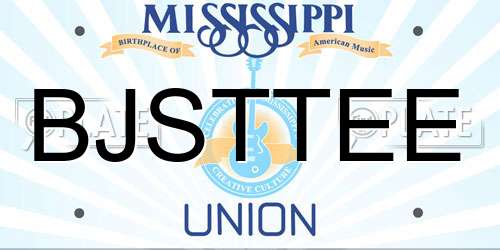 BJSTTEE Mississippi License Plate