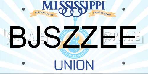 BJSZZEE Mississippi License Plate