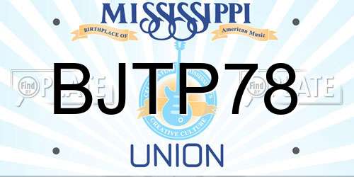 BJTP78 Mississippi License Plate